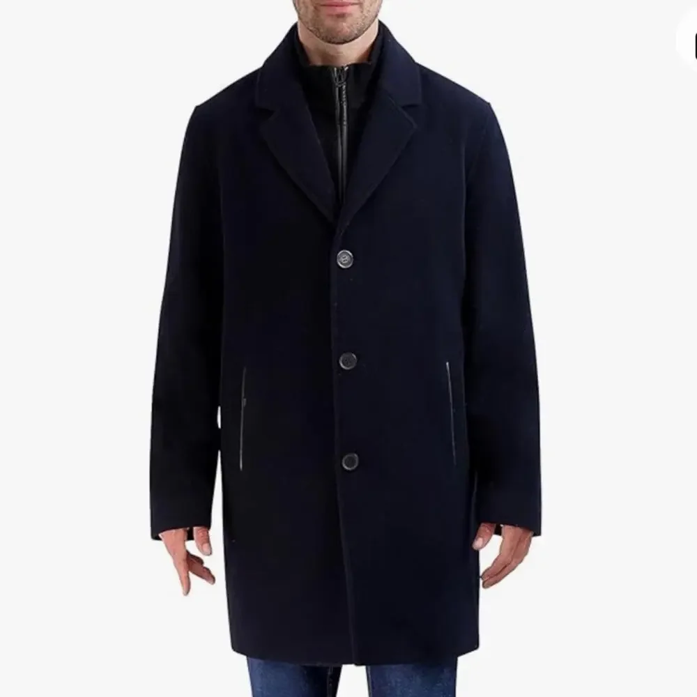 Cole Haan Wool Plush Car Coat - Navy Size XL